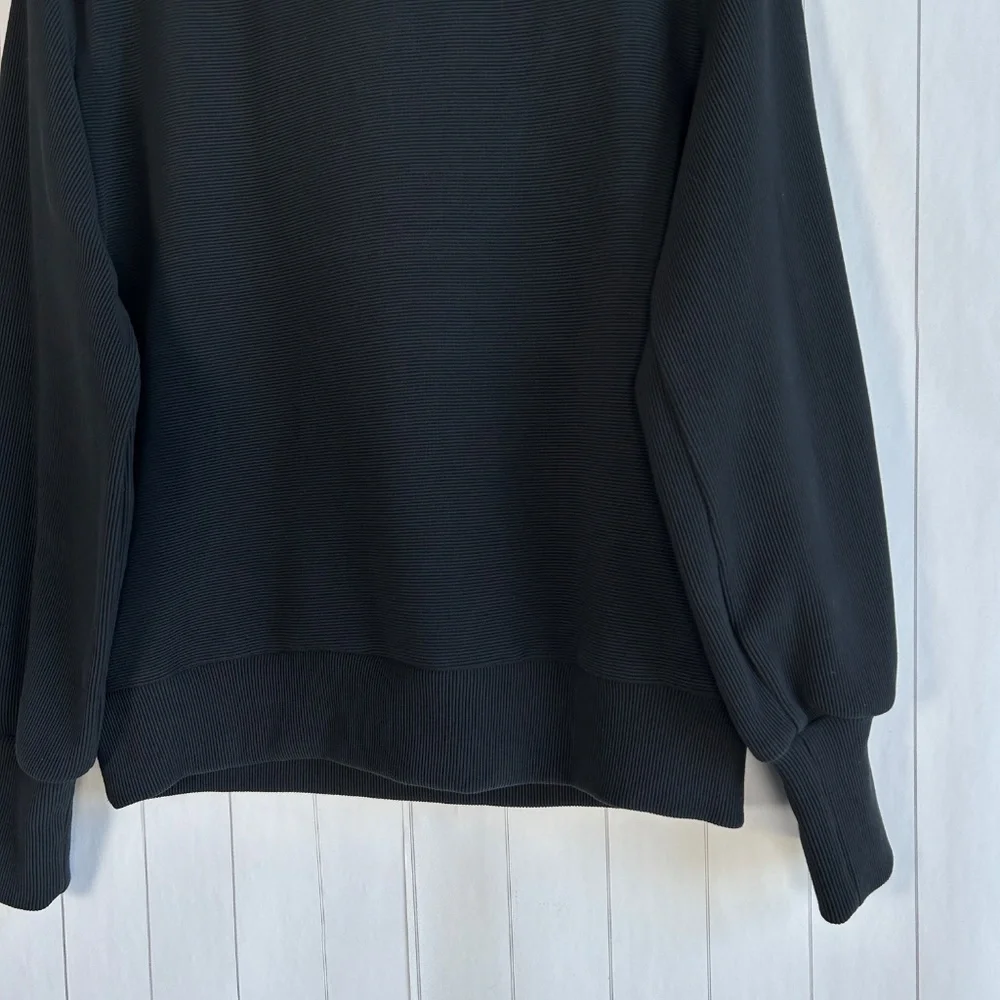 Varley women size S Vine half zip sweater black ottoman fabric ribbed athleisure - Picture 8 of 12